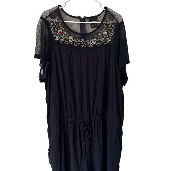 Torrid x Harry Potter Black Embroidered Mesh Romper One Piece Size 4XL - Picture 1 of 10